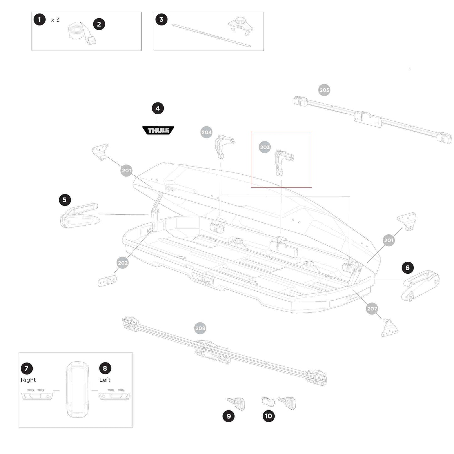 Thule Ersatzteil Hitch hook (center) Ersatzteil Dachboxen