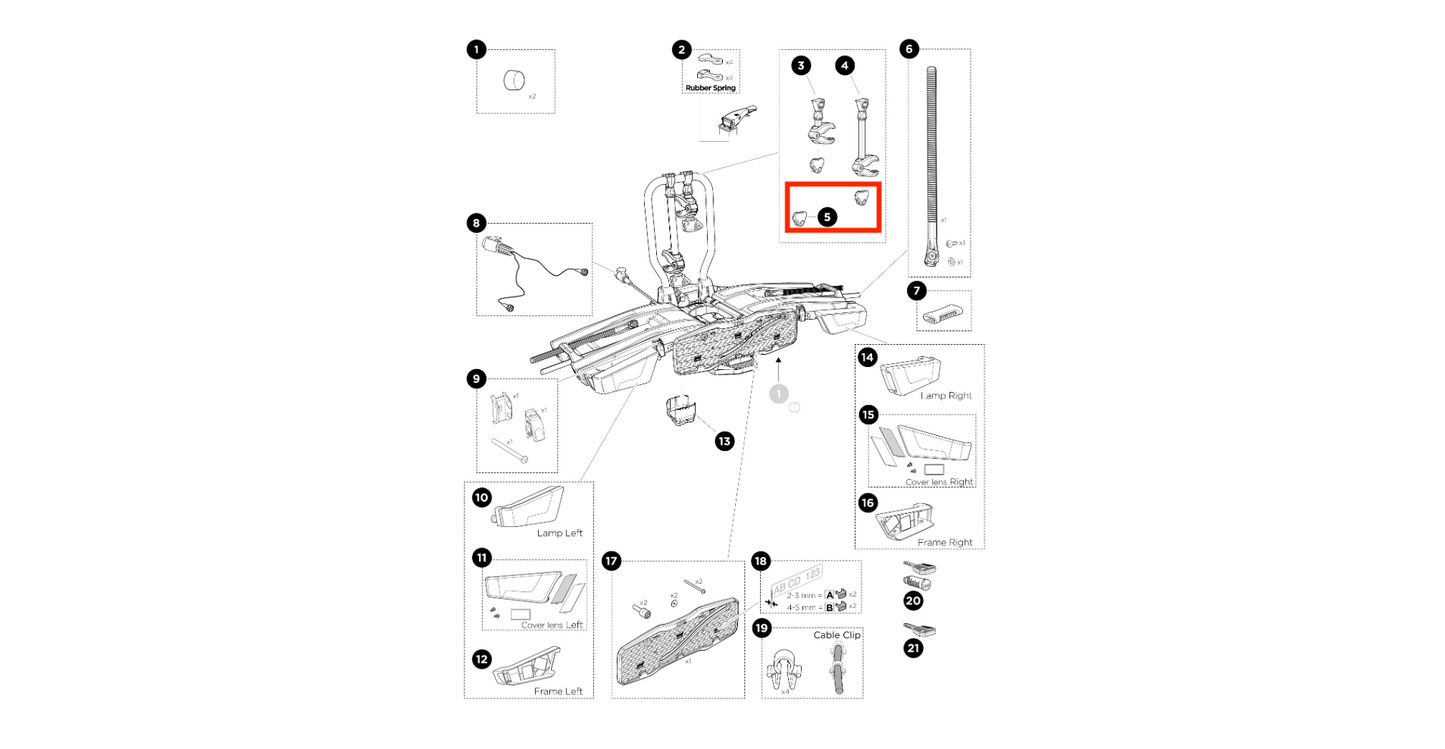 Thule AcuTight knob w/o lock Knebelmutter - Knebel ohne Schloss als Ersatzteil