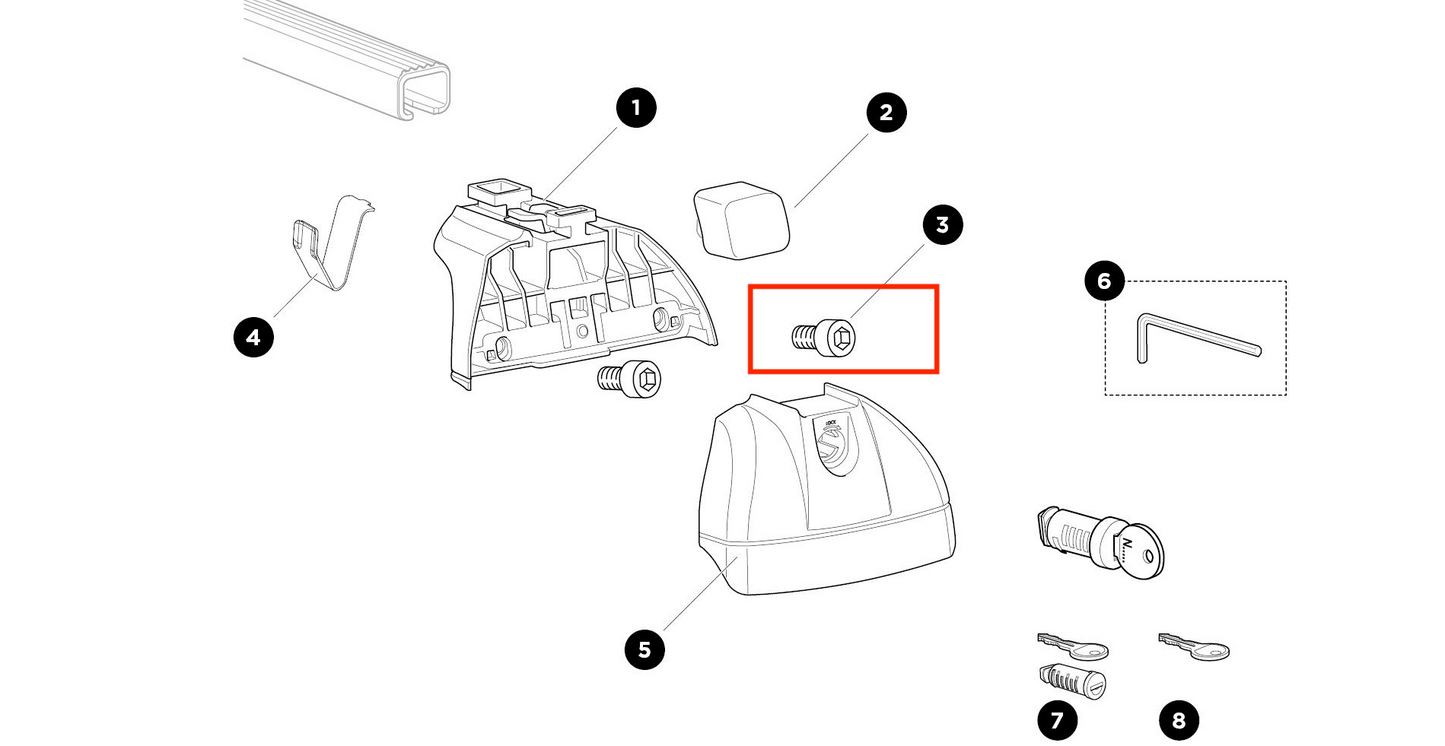 Thule Screw MC6S M6X16 Ersatzschraube für das Thule Rapid System XT Low