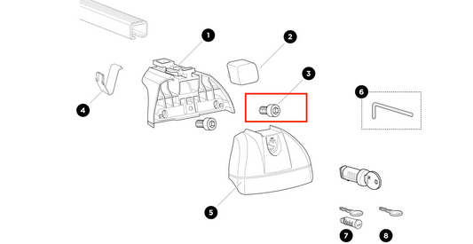 Thule Screw MC6S M6X16 Ersatzschraube für das Thule Rapid System XT Low