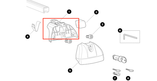 Thule Foot 753 XT Low Thule Rapid System 753 XT Low einzelner Fuß als Ersatzteil