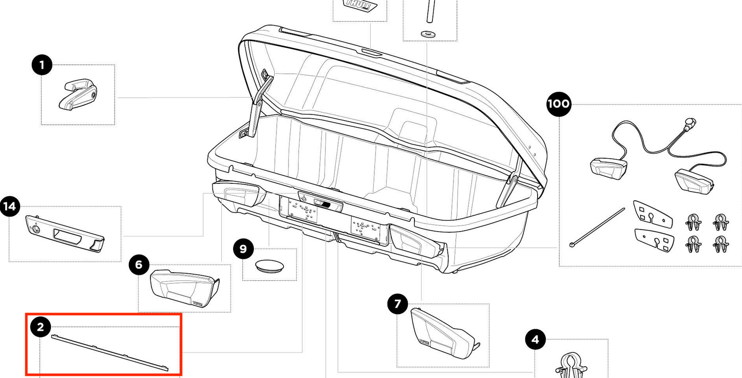 Thule Lock Strip Strip for the license plate attachment for the Heckbox Arcos