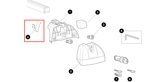 Thule Steel Spring 753 Spare part for the Thule Rapid System 753 XT Low 4 pieces