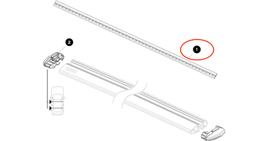 Thule Quick Access Interface (pair) - Thule WingBar Evo - Gummileisten (B-Ware)