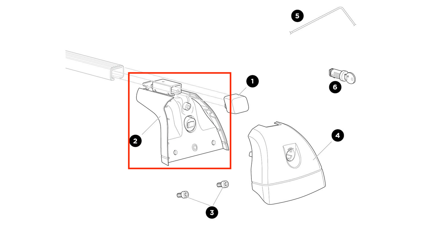 Thule Foot Fixpoint Thule Rapid System 751 einzelner Fuß als Ersatzteil