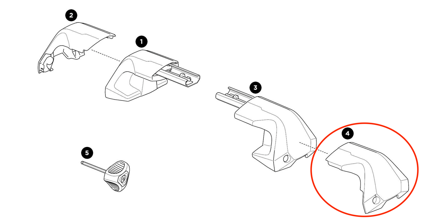 Thule Front Cover Right Thule Edge Clamp rechte Kappe als Ersatzteil