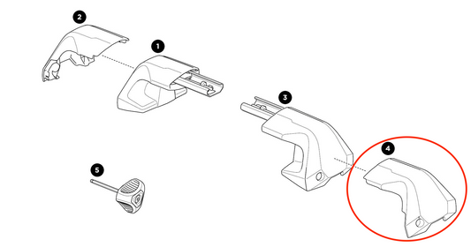 Thule Front Cover Right Thule Edge Clamp Right cap as a spare part