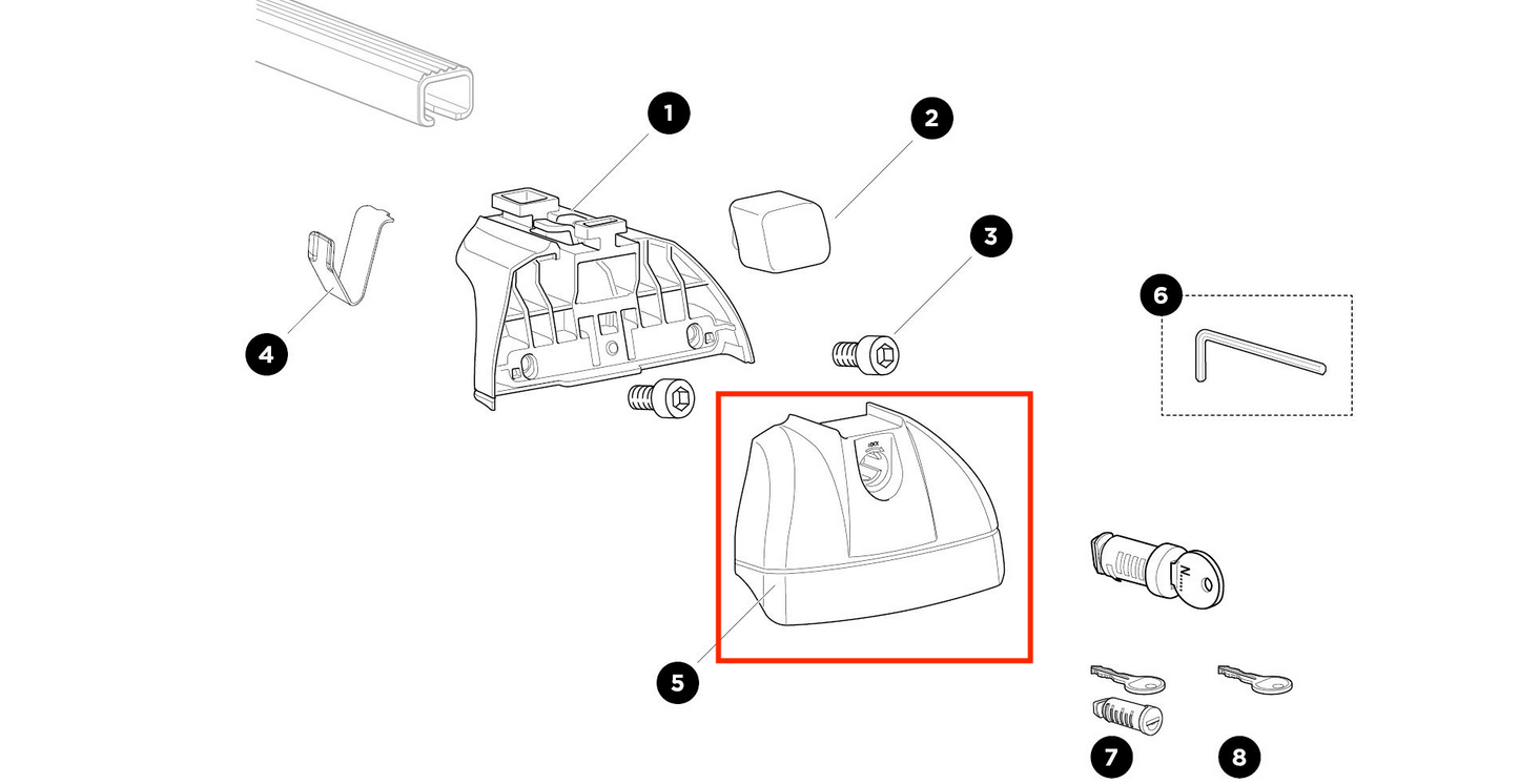 Thule Foot Cover Thule Rapid System 753 XT Low cap as a spare part