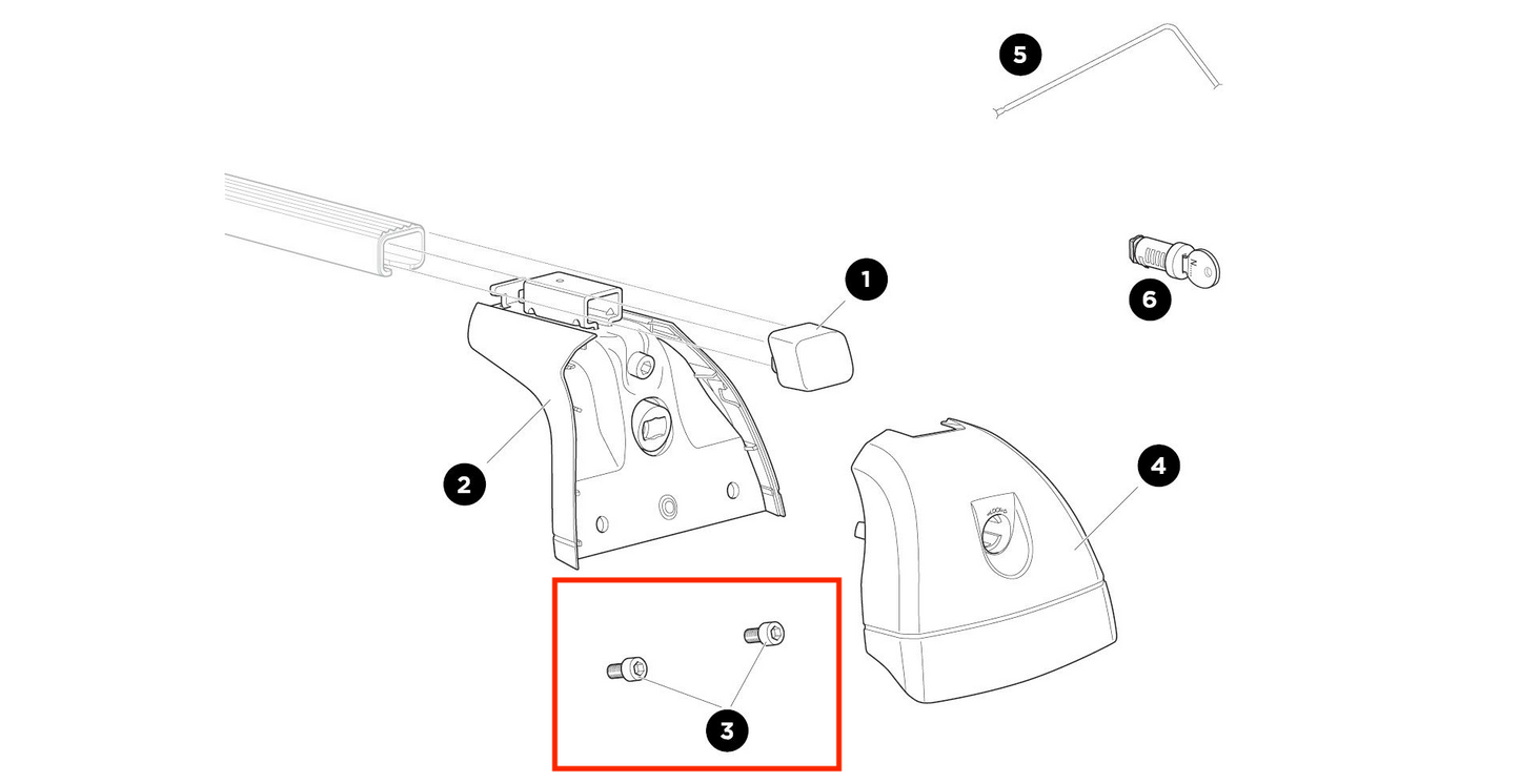 Thule Screw MC6S M6x12 replacement screw for the Thule Rapid System 751