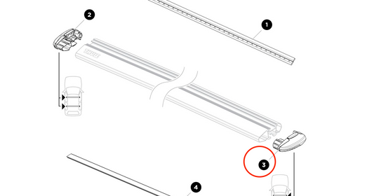 Thule End Cap Right Side - Thule WingBar Evo Endkappe rechts