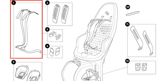 Thule Harness Gurtwerk als Ersatzteil für den Yepp 2 Maxi Fahrradsitz für Kinder