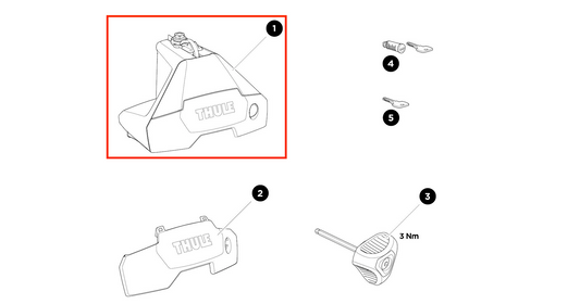 Thule Complete Foot Thule Evo Clamp - Ersatzteil - einzelner Fuß