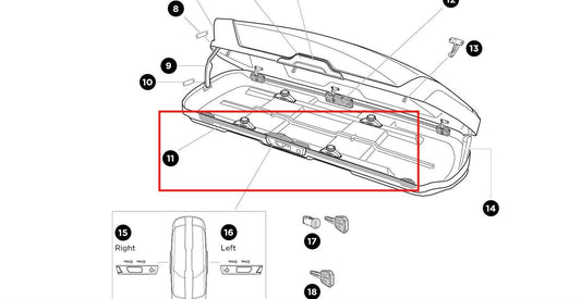 Thule Lockbar 1800 mm Right Schließleiste rechts für die Dachbox Motion XT XXL