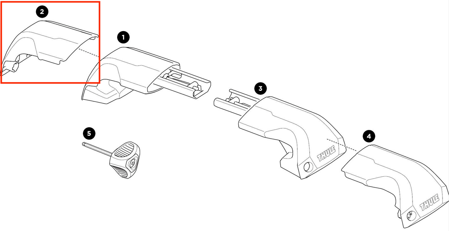 Thule Front Cover Left Thule Edge Flush Rail linke Kappe als Ersatzteil