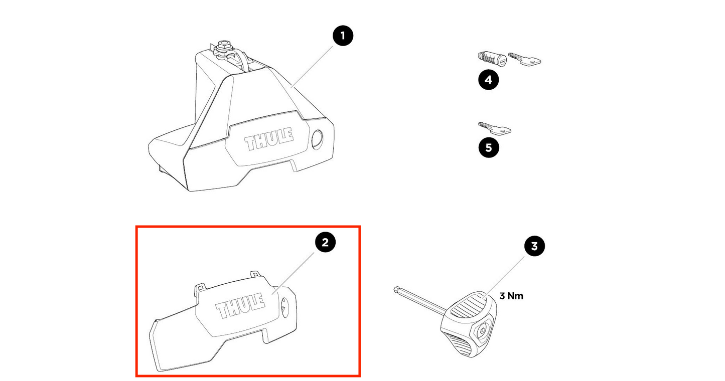 Thule Front Cover Thule Evo Clamp vordere Kappe als Ersatzteil