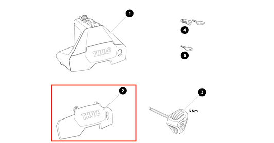 Thule Front Cover Thule Evo Clamp Vordere Cap as a spare part