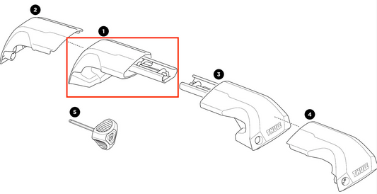 Thule Complete Foot Left Thule Edge Flush Rail single foot left