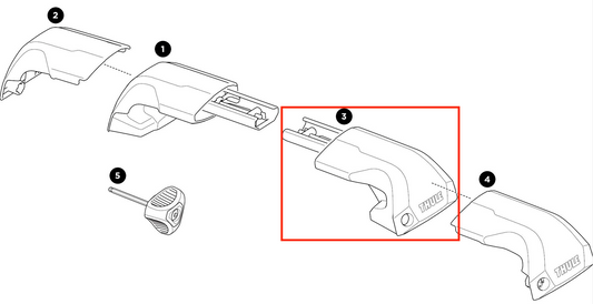 Thule Complete Foot Right Thule Edge Flush Rail single foot right