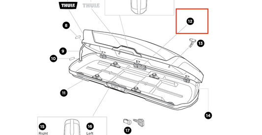 Thule attractable 1175 mm LEFT locking strip on the left for roof box motion XT M