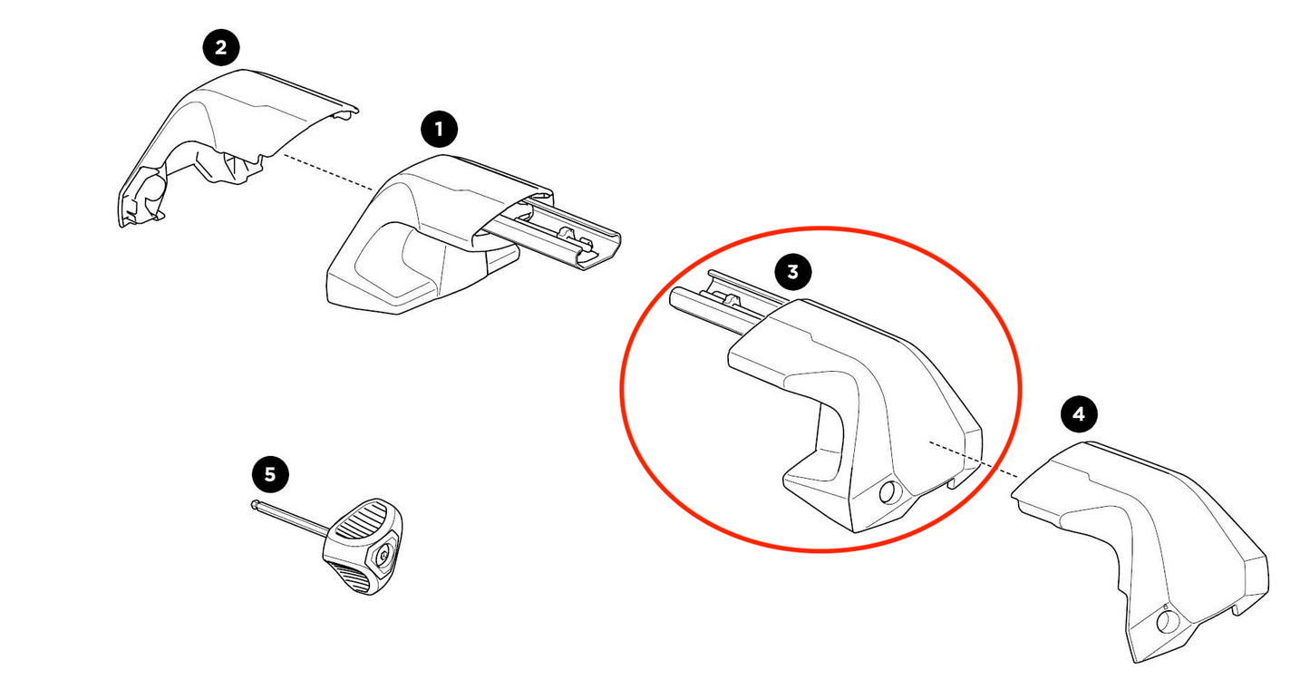 Thule Complete Foot Right Thule Edge Clamp einzelner Fuß rechts