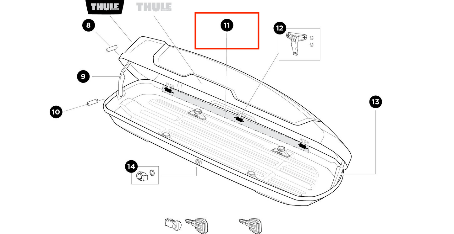 Thule Lockbar 1400 mm Schließleiste für die Dachbox Force XT Sport & L