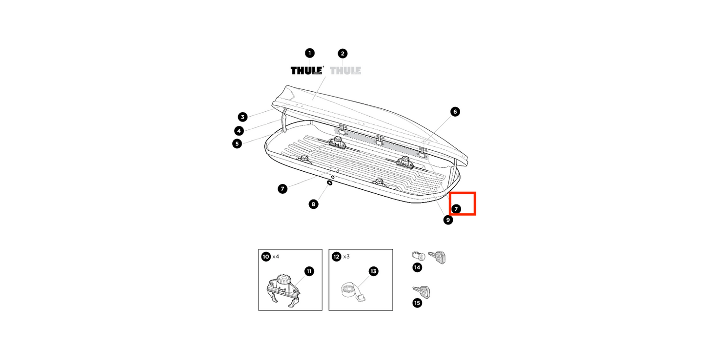 Thule Locking rail 2010 - 1150 mm Schließleiste für die Dachbox Thule Touring