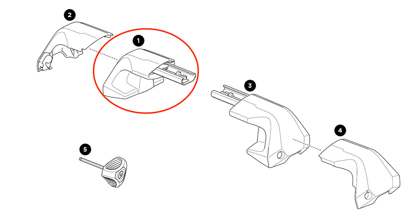 Thule Complete Foot Left Thule Edge Clamp single foot left