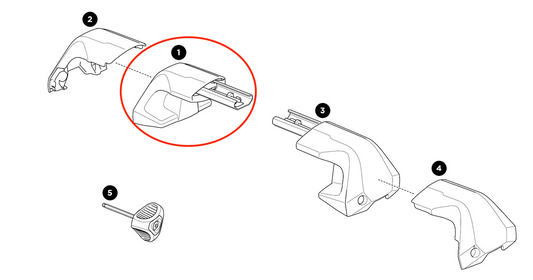 Thule Complete Foot Left Thule Edge Clamp einzelner Fuß links