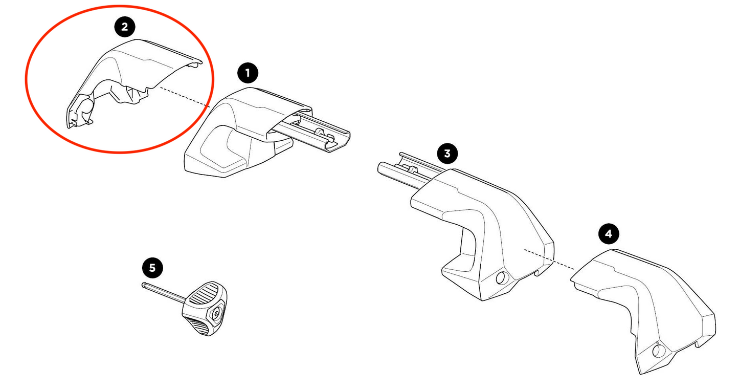 Thule Front Cover Left Thule Edge Clamp Linke Cap as a spare part