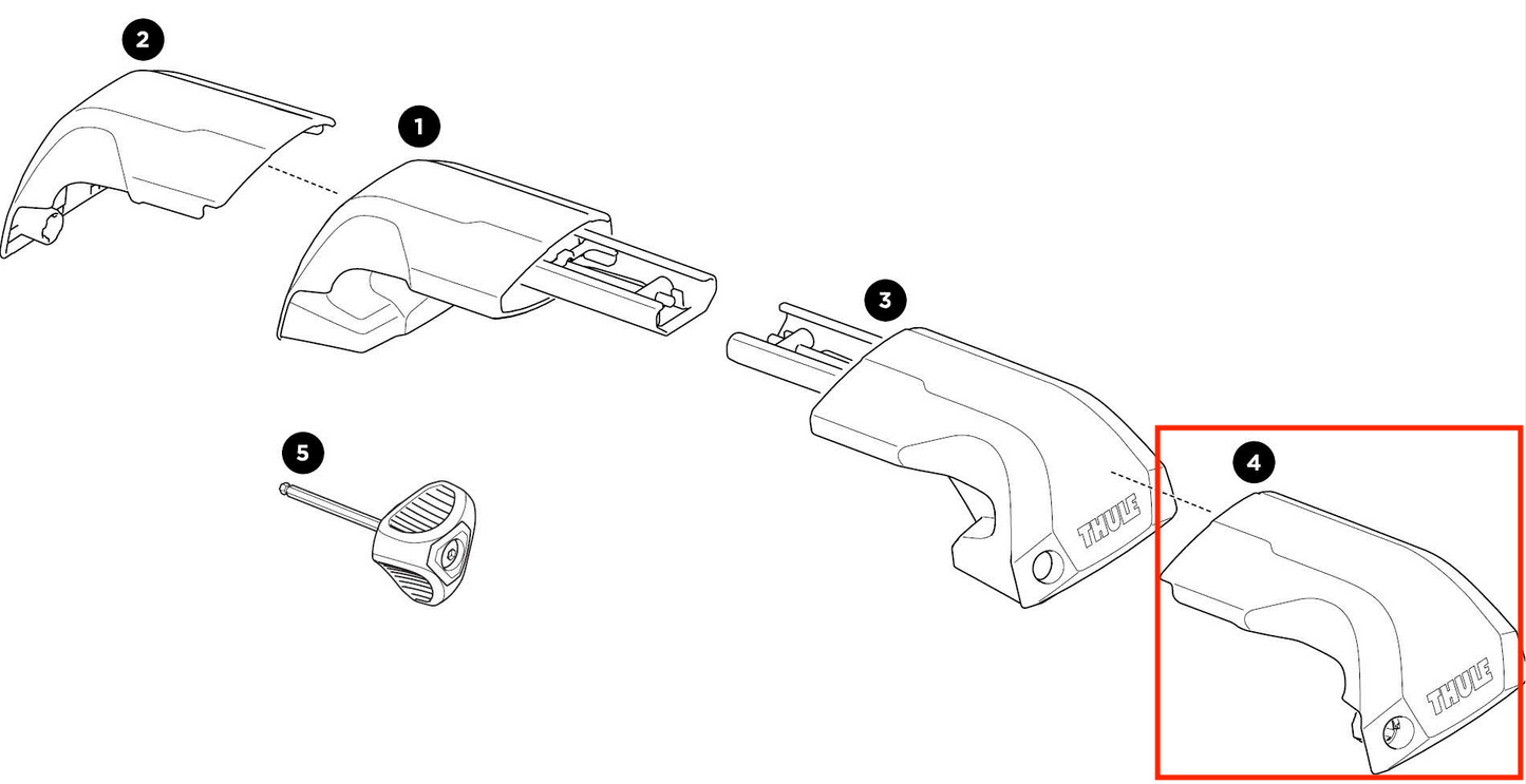 Thule Front Cover Right Thule Edge Flush Rail rechte Kappe als Ersatzteil