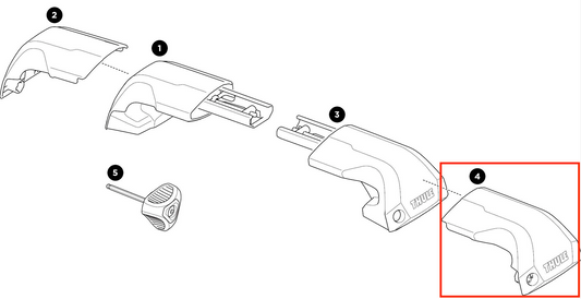 Thule Front Cover Right Thule Edge Flush Rail Right cap as a spare part