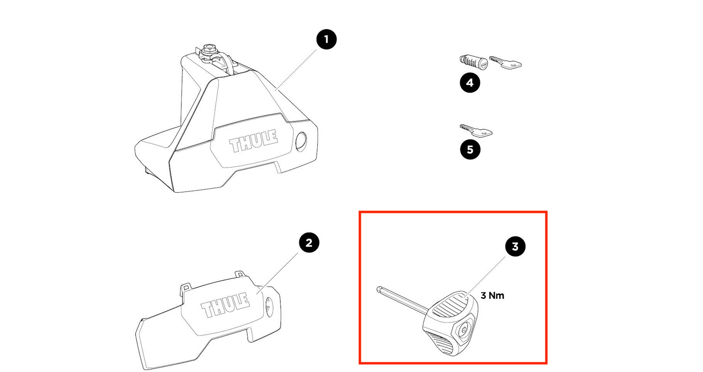 Thule Torque Key 3NM - torque key Thule Clamp Evo & Clamp Edge