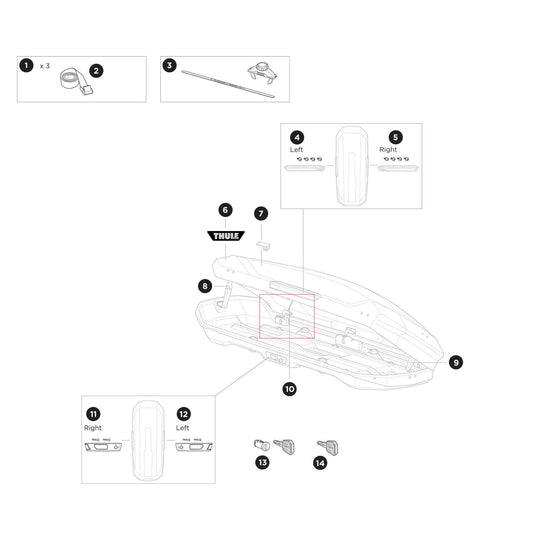 Thule Wire Brace XXL Ersatzteil für die Motion 3 XXL Dachbox